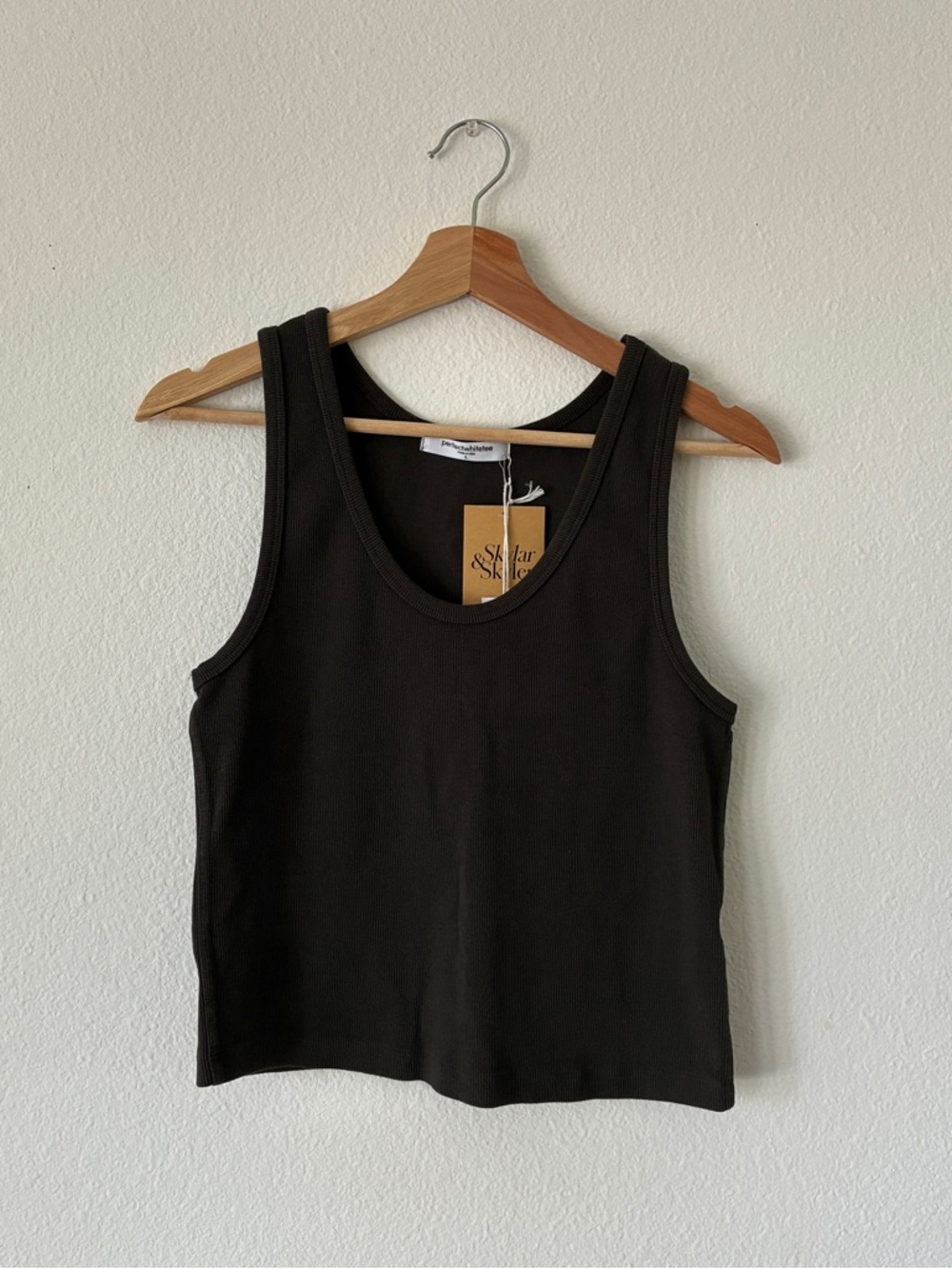 perfectwhitetee Black Ribbed Tank Top